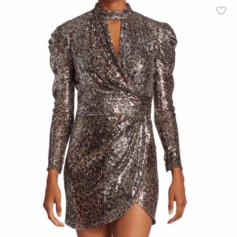 Jonathan Simkhai Mallory Sequined Long PuffSleeve Mini Dress Size 4